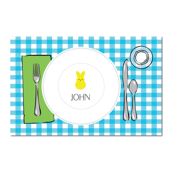 Easter Blue Peep Placesetting Placemat | Semi-Custom