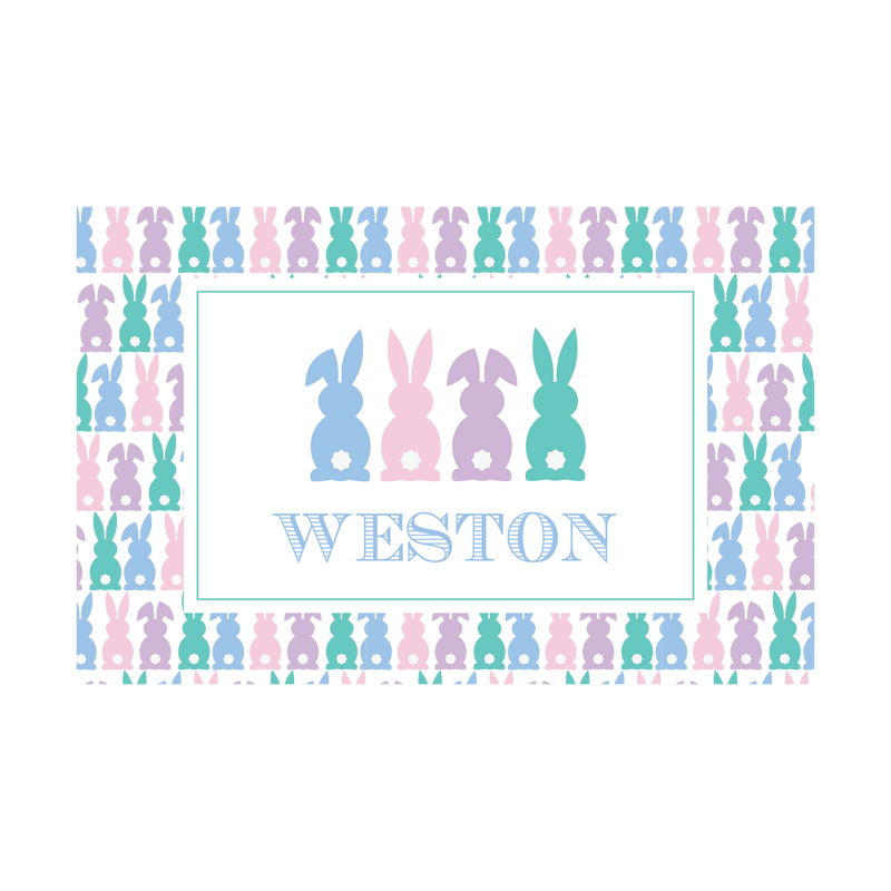 Easter Bunny Block-Print Placemat | Semi-Custom