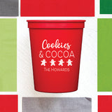 Cocoa & Cookies Christmas Stadium Cups | Semi-Custom