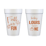 Fall into Fun First Birthday Foam Cups | Semi-Custom