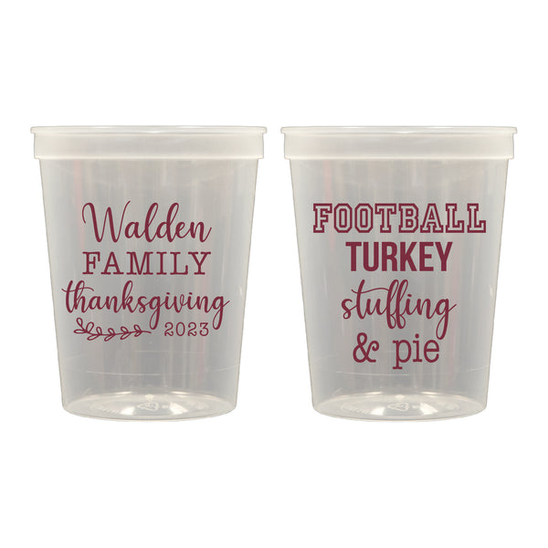 Football Family Thanksgiving Stadium Cups | Semi-Custom