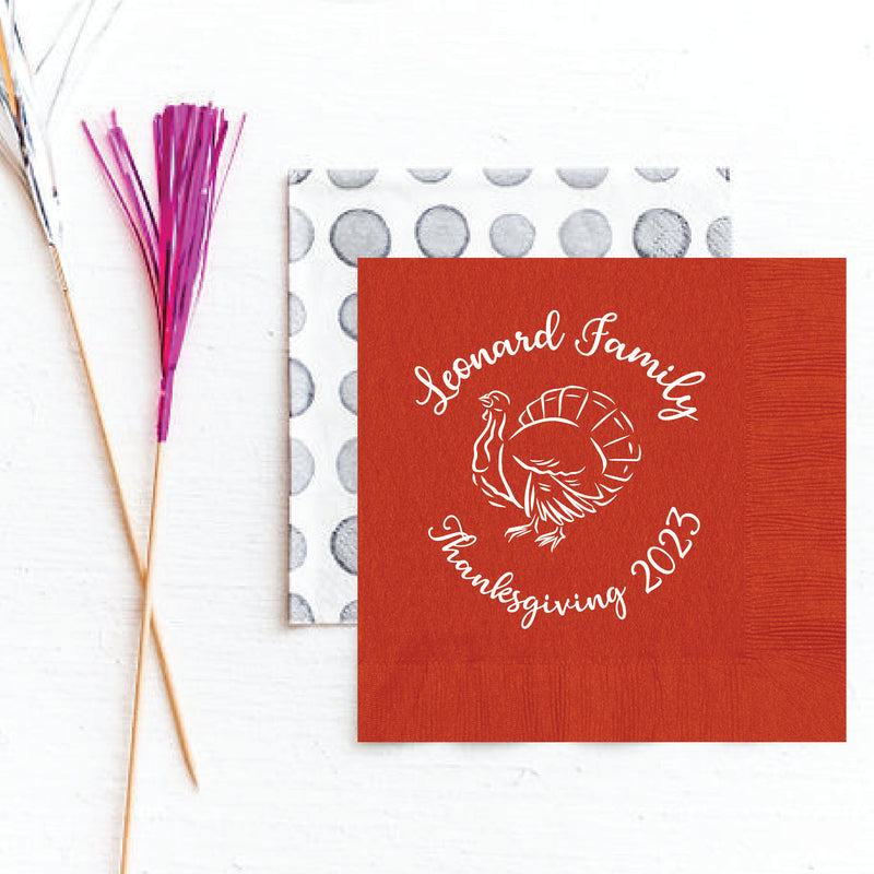 Thanksgiving Turkey Family Napkins | Semi-Custom