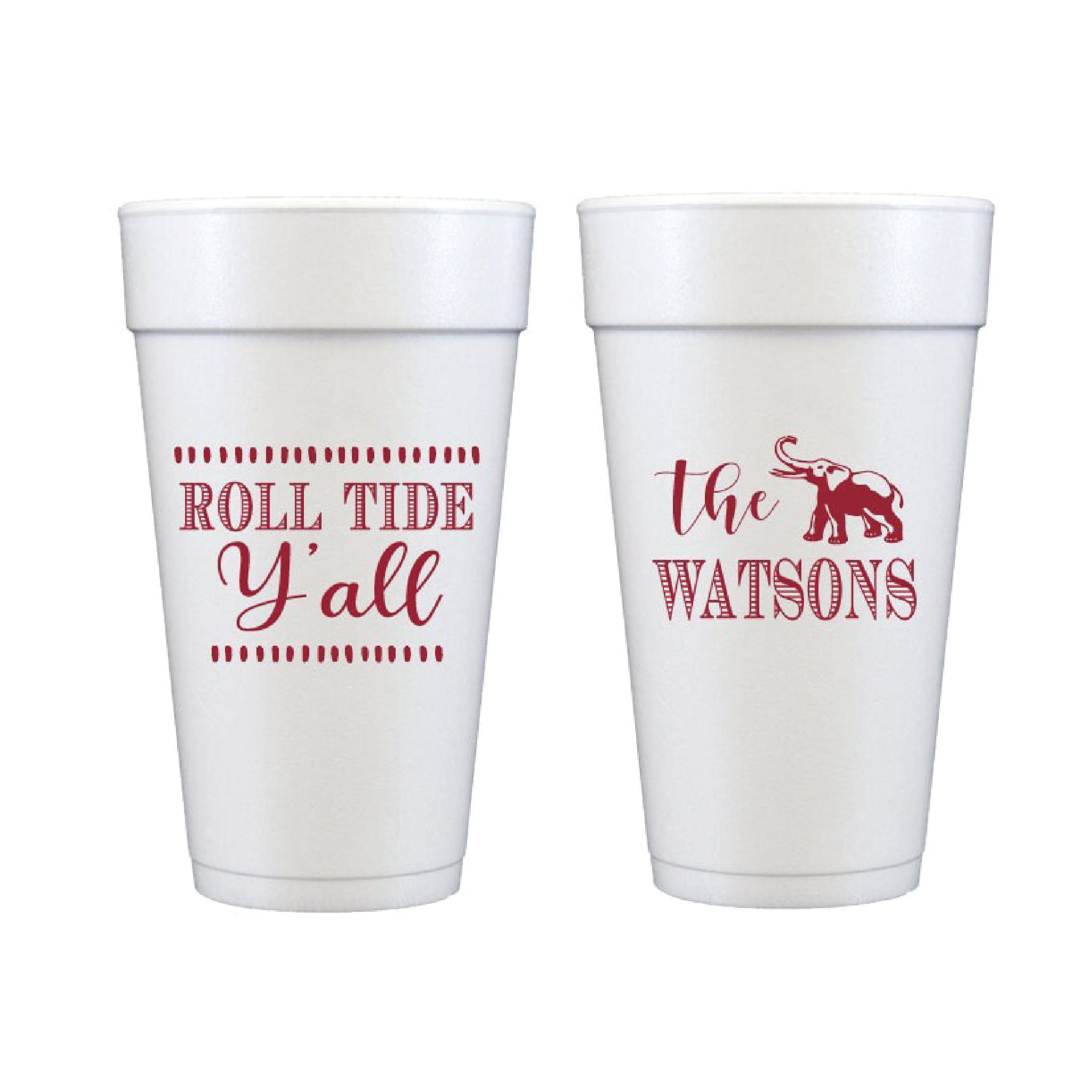 Football Tailgating Foam Cups SemiCustom Sequins and Lipstick