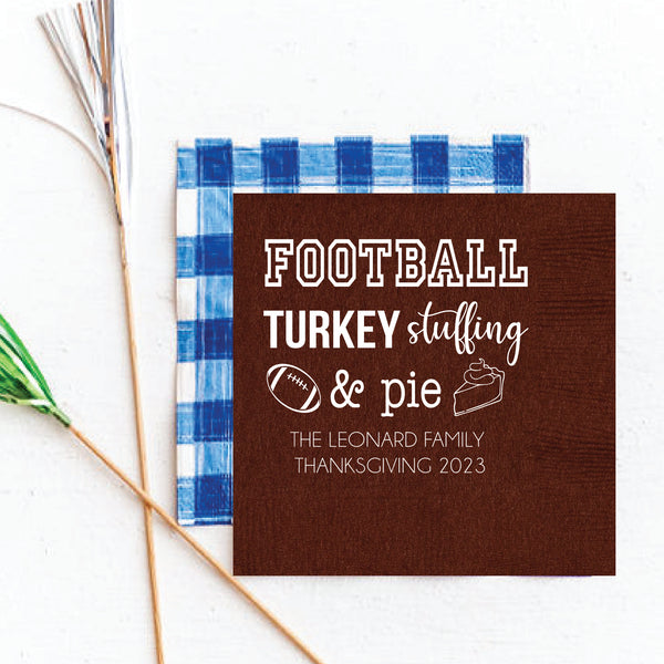 Football Family Thanksgiving Napkins | Semi-Custom