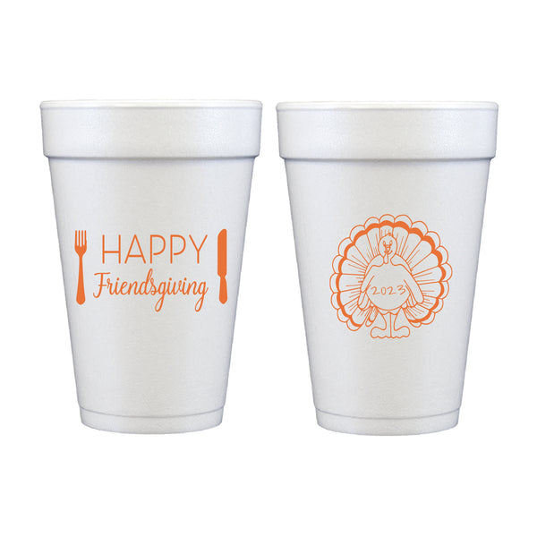 Happy Friendsgiving Foam Cups | Semi-Custom