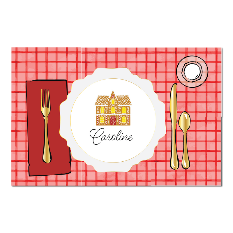 Gingerbread House Christmas Placemat | Semi-Custom