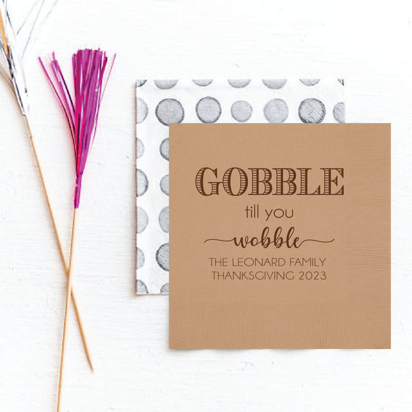 Gobble Wobble Thanksgiving Napkins | Semi-Custom