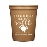 Gobble Wobble Turkey Thanksgiving Stadium Cups | Semi-Custom