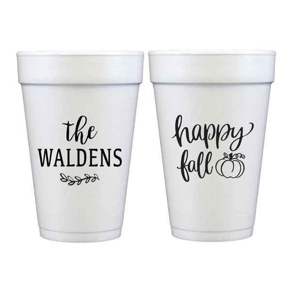 Happy Fall Foam Cups | Semi-Custom