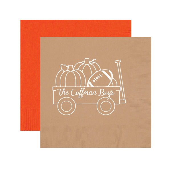Happy Fall Wagon Napkins | Semi-Custom