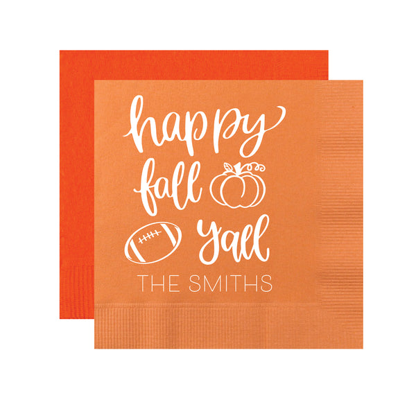 Happy Fall Y'all Napkins | Semi-Custom