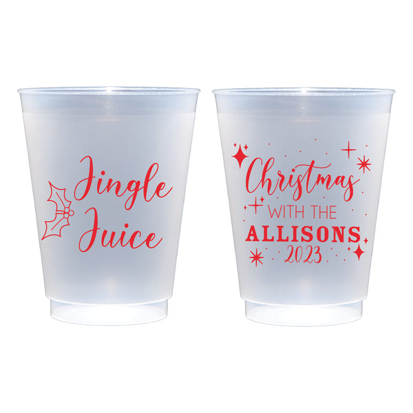 Jingle Juice Christmas Frosted Cups | Semi-Custom