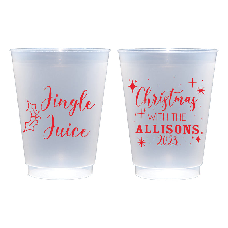 Jingle Juice Christmas Frosted Cups | Semi-Custom