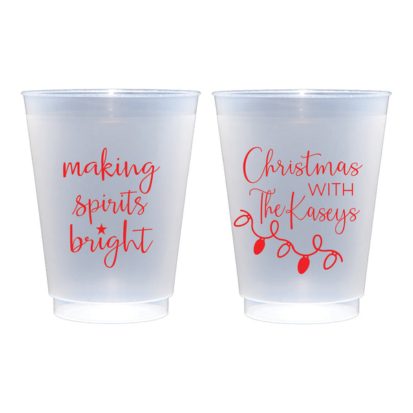 Making Spirits Bright Christmas Frosted Cups | Semi-Custom