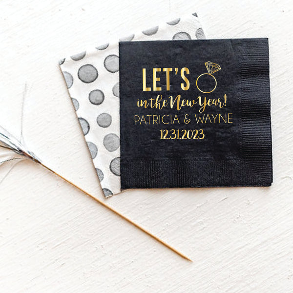 Let's Ring in the New Year Napkins | Semi-Custom