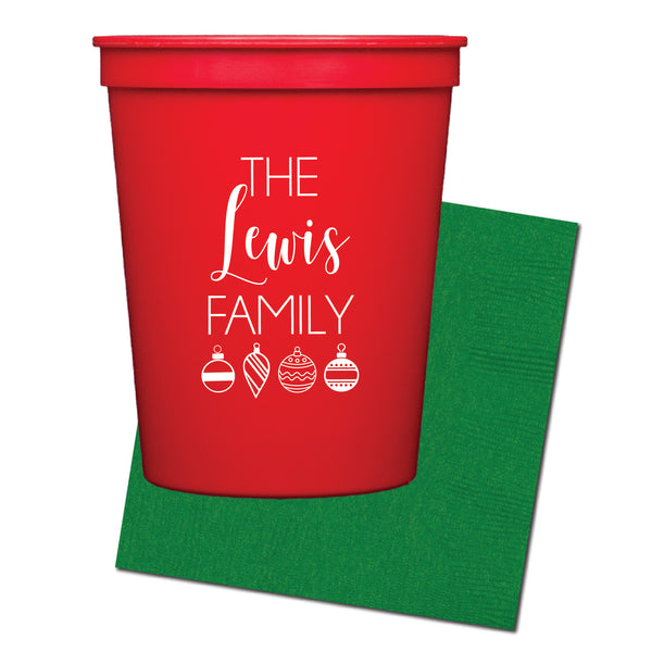 Ornament Family Christmas Stadium Cups | Semi-Custom