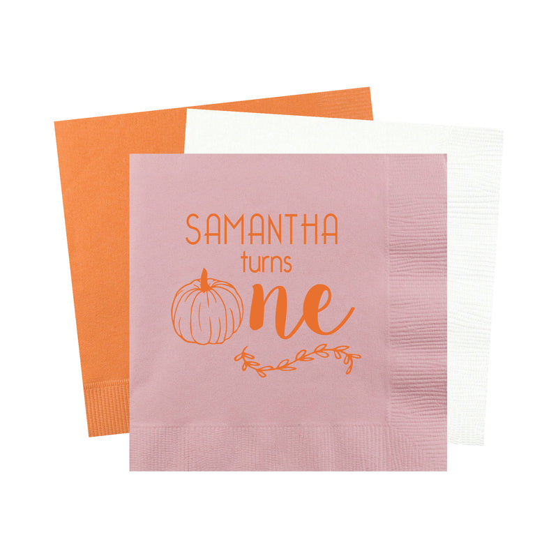 Pumpkin First Birthday Napkins | Semi-Custom