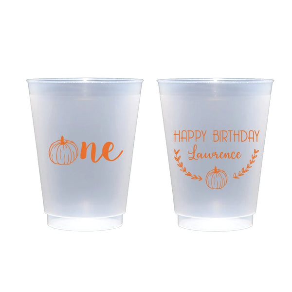 Pumpkin First Birthday Frosted Cups | Semi-Custom