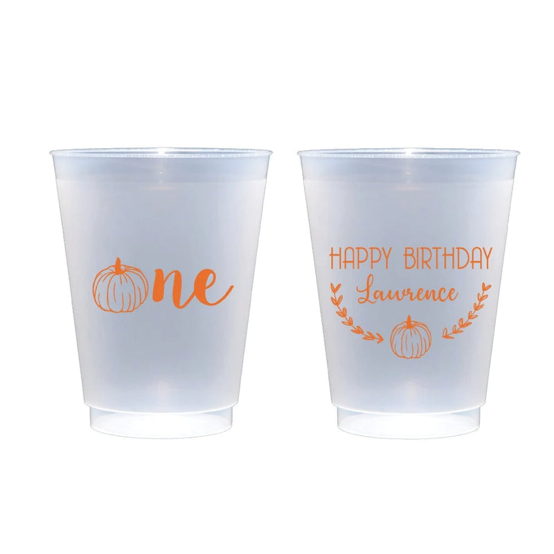 Pumpkin First Birthday Frosted Cups | Semi-Custom