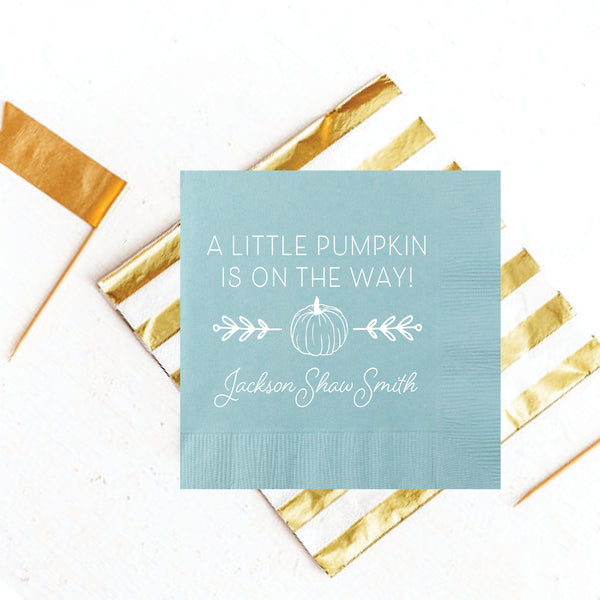 Pumpkin On The Way Napkins | Semi-Custom