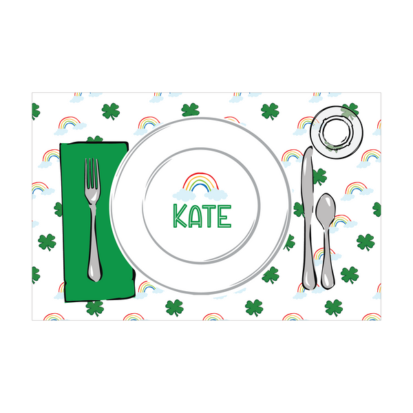 St. Patrick's Day Rainbow Placesetting Placemat | Semi-Custom