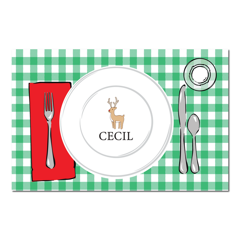 Reindeer Christmas Placemat | Semi-Custom