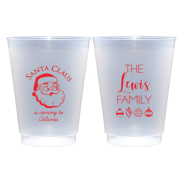 Santa Claus Christmas Frosted Cups | Semi-Custom