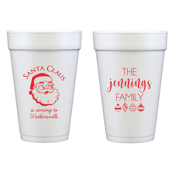 Santa Claus Christmas Foam Cups | Semi-Custom