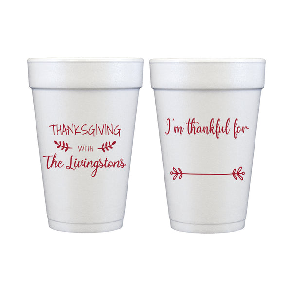 Thankful For... Foam Cups | Semi-Custom