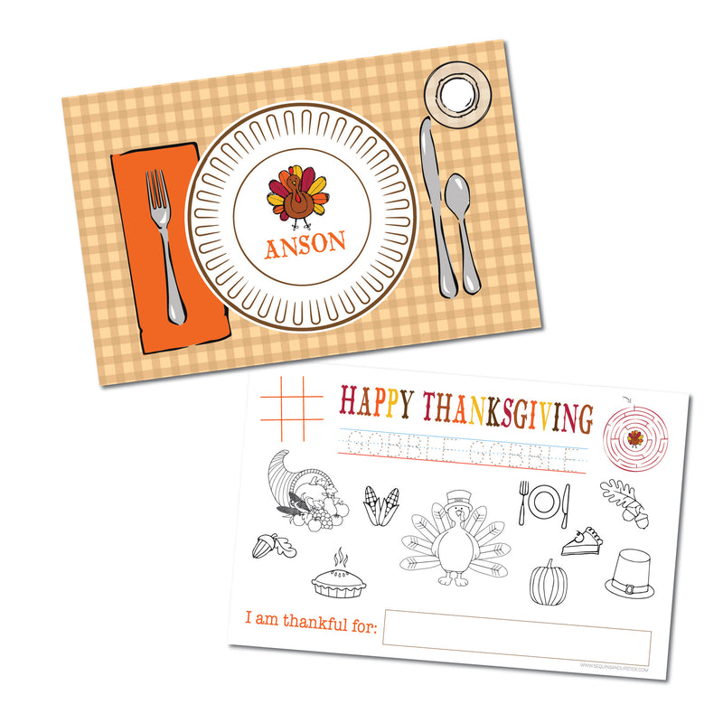 Thanksgiving Placesetting Placemat | Semi-Custom