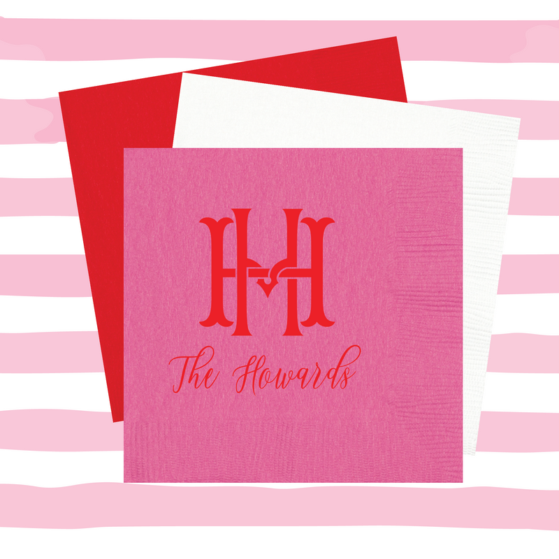 Monogrammed Valentine's Day Napkins | Semi-Custom