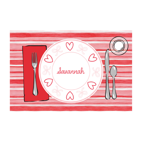 Valentine's Day Bow Placemat | Semi-Custom