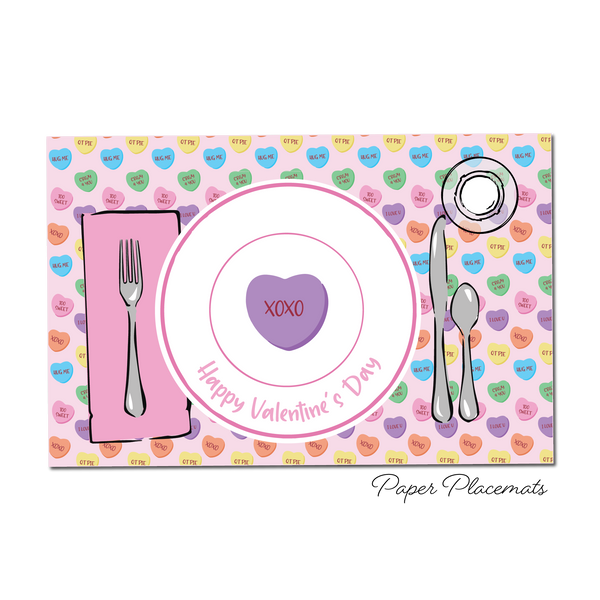 Valentine's Day Placesetting Paper Placemats