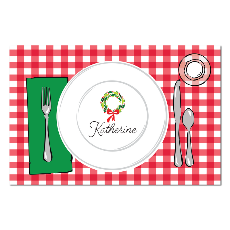 Wreath Christmas Placemat | Semi-Custom