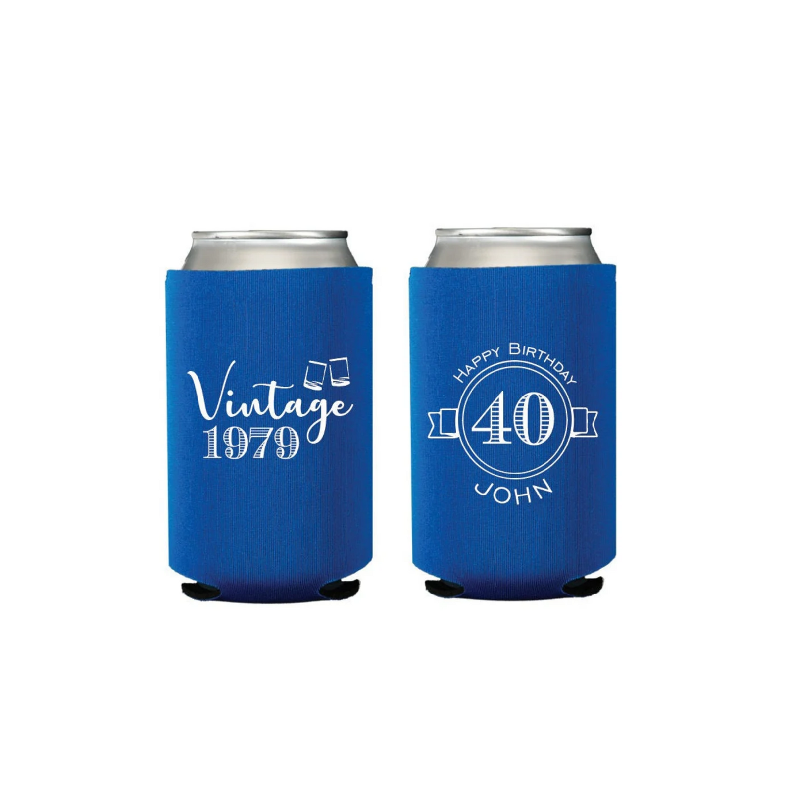 40th Birthday Koozies Semi-Custom – Sequins and Lipstick Paper