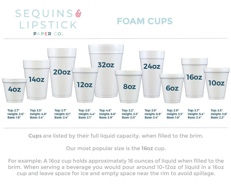 32 oz. Custom Foam Cups, Full-Color Imprint